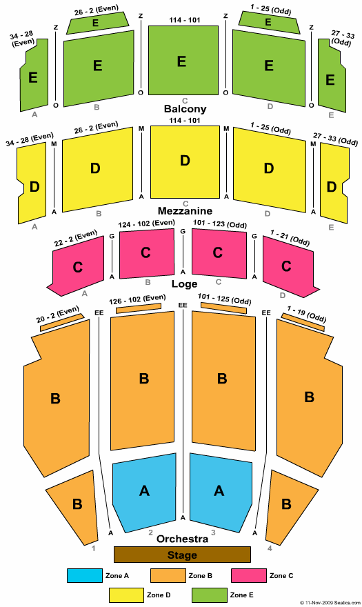 Ohio Theatre - Columbus Seating Chart
